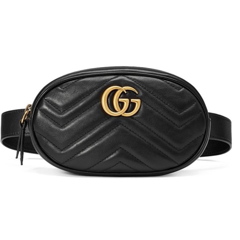 GUCCI Belt Bag - XS Marmont Matelasse Leather Black Purse